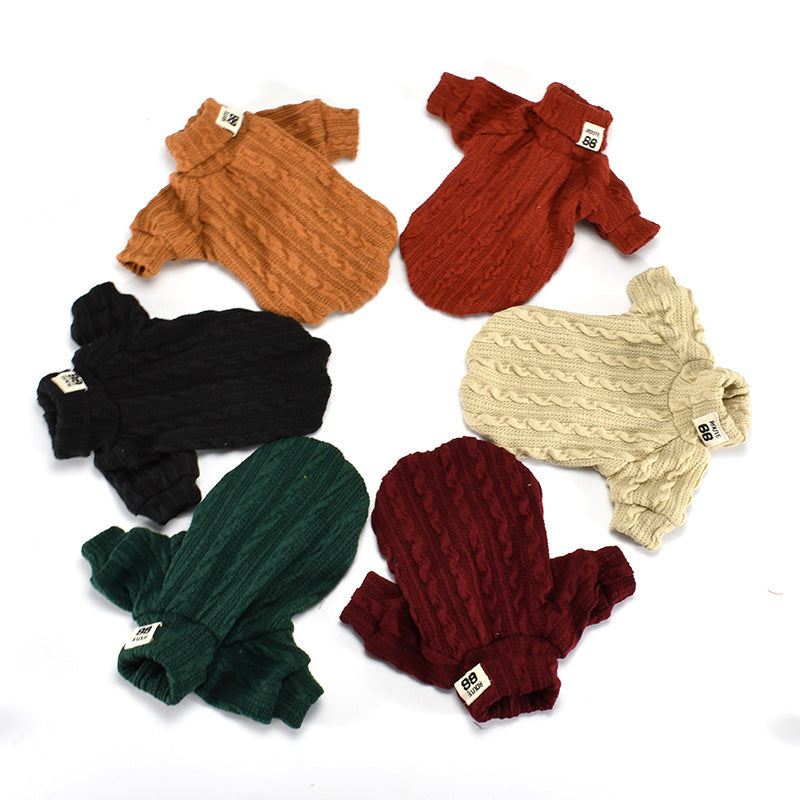 Dog Sweater Turtleneck Warm Cotton For Puppy