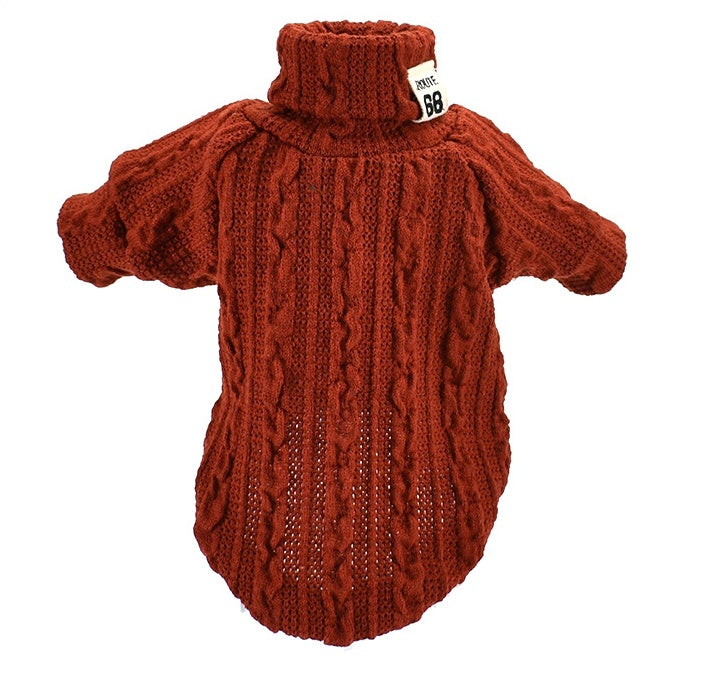 Dog Sweater Turtleneck Warm Cotton For Puppy