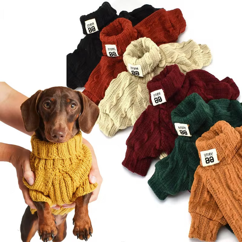 Dog Sweater Turtleneck Warm Cotton For Puppy