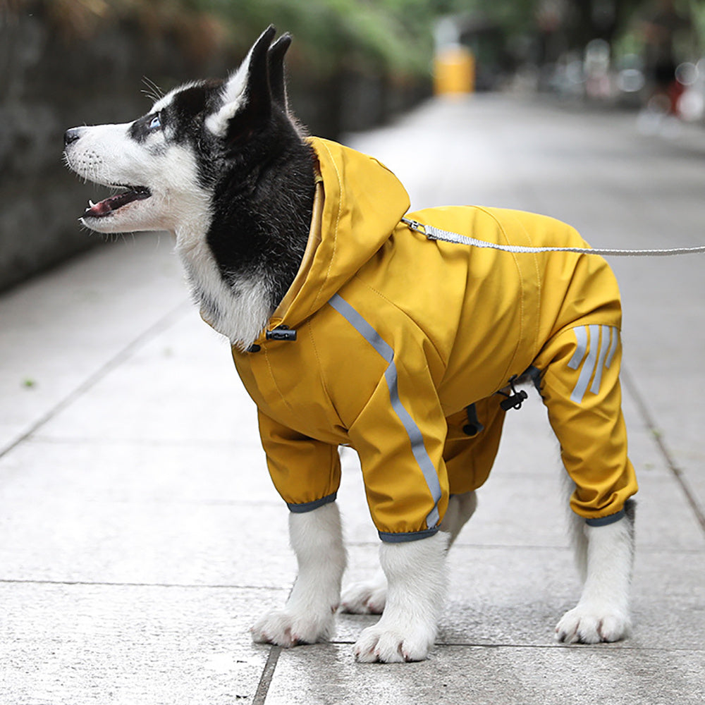 Dog Raincoat With Reflective, Waterproof Dog Rain Jacket With Hood,