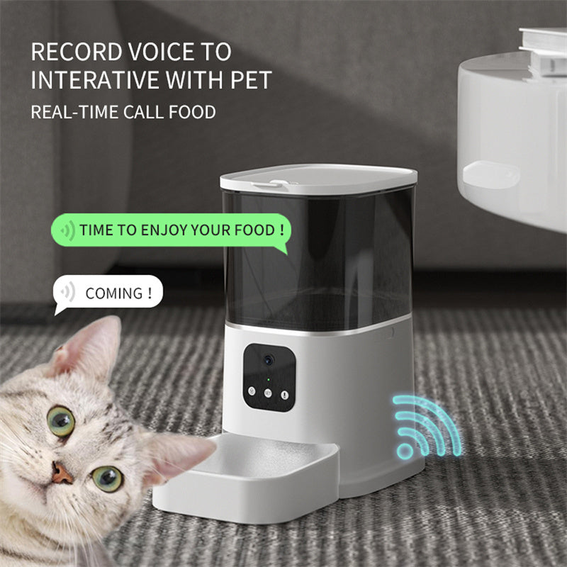 Automatic smart feeder with voice recorder