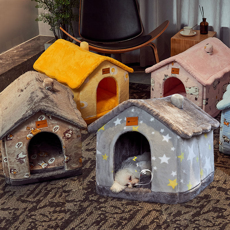 Foldable Doghouse Winter Villa