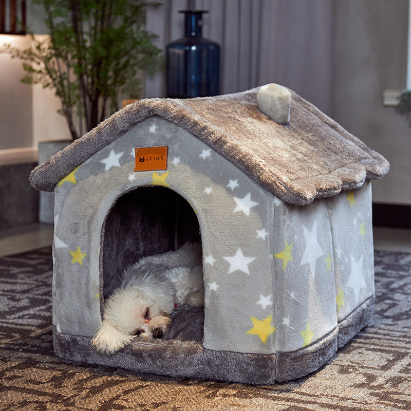Foldable Doghouse Winter Villa