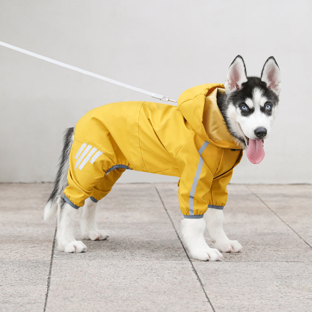 Dog Raincoat With Reflective, Waterproof Dog Rain Jacket With Hood,
